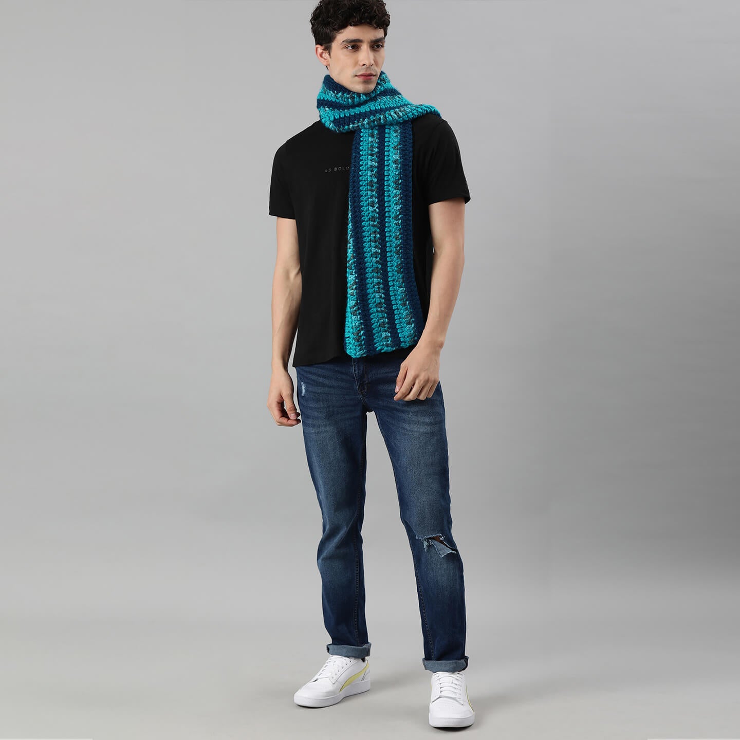 Thick and Warm Scarf - Blue 2634