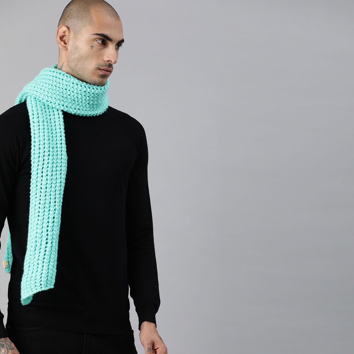 Scarf with Self Design - Sea Green 2640