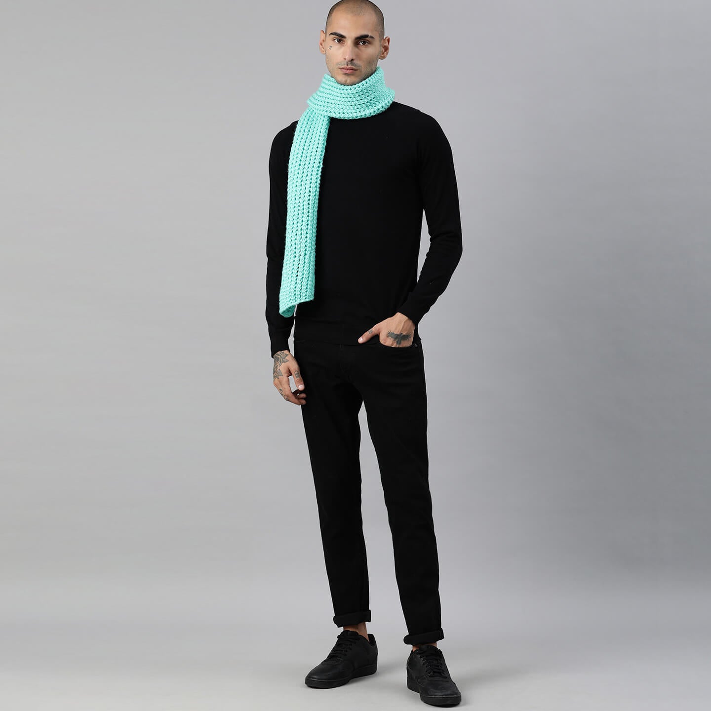 Scarf with Self Design - Sea Green 2640