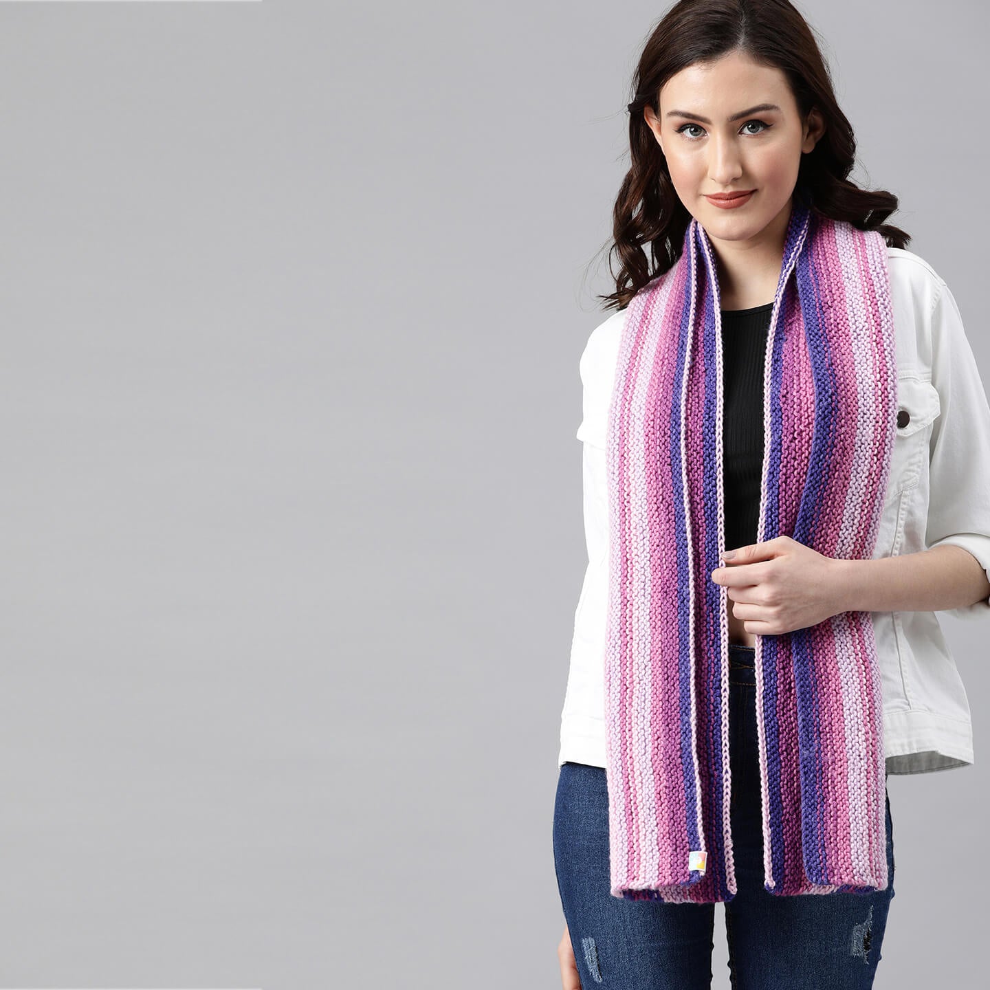 Scarf with Tassels - Shades Of Purple 2683