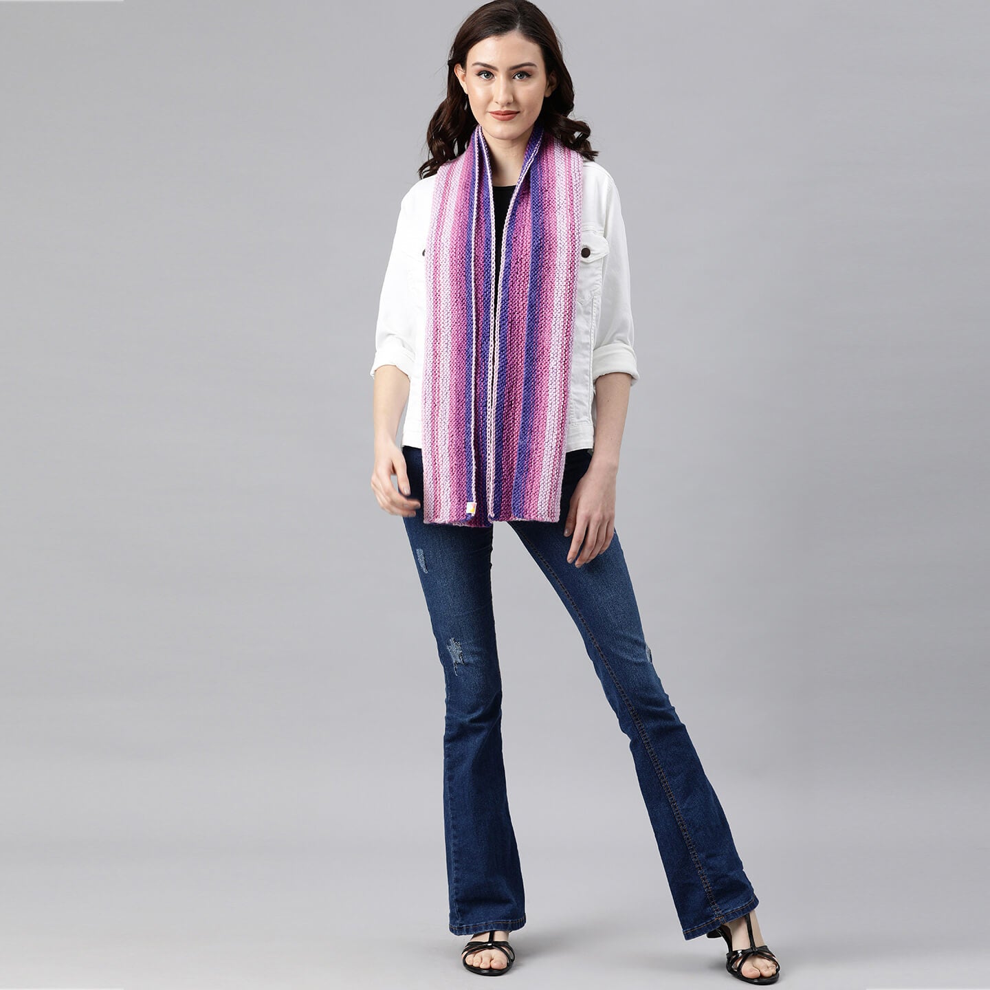 Scarf with Tassels - Shades Of Purple 2683