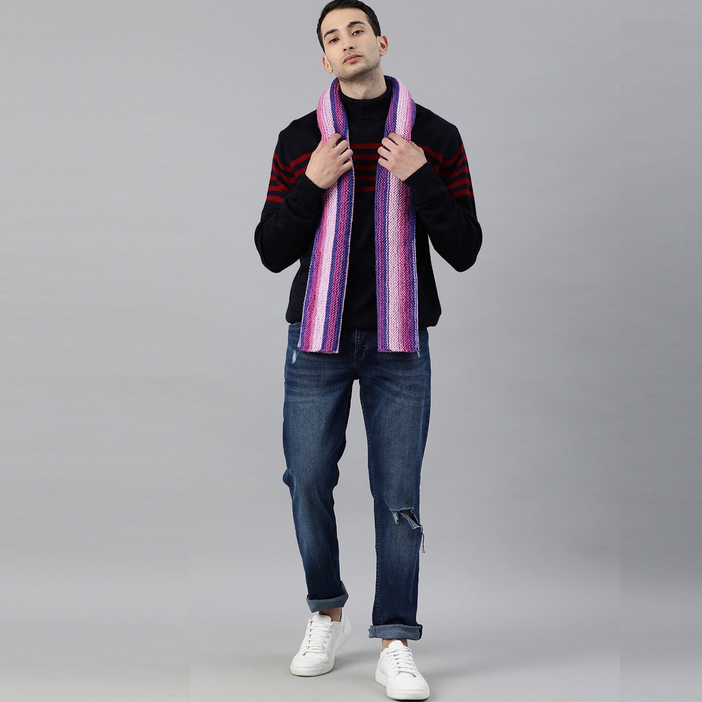 Scarf with Tassels - Shades Of Purple 2683