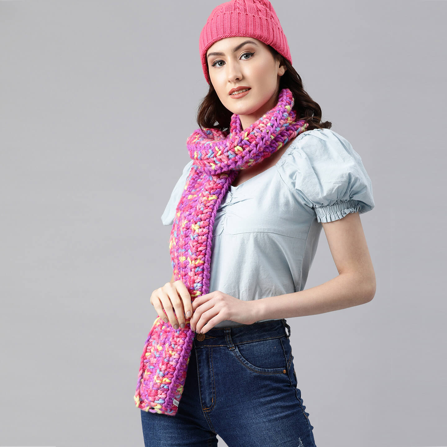Self-Design Scarf - Pink 2684