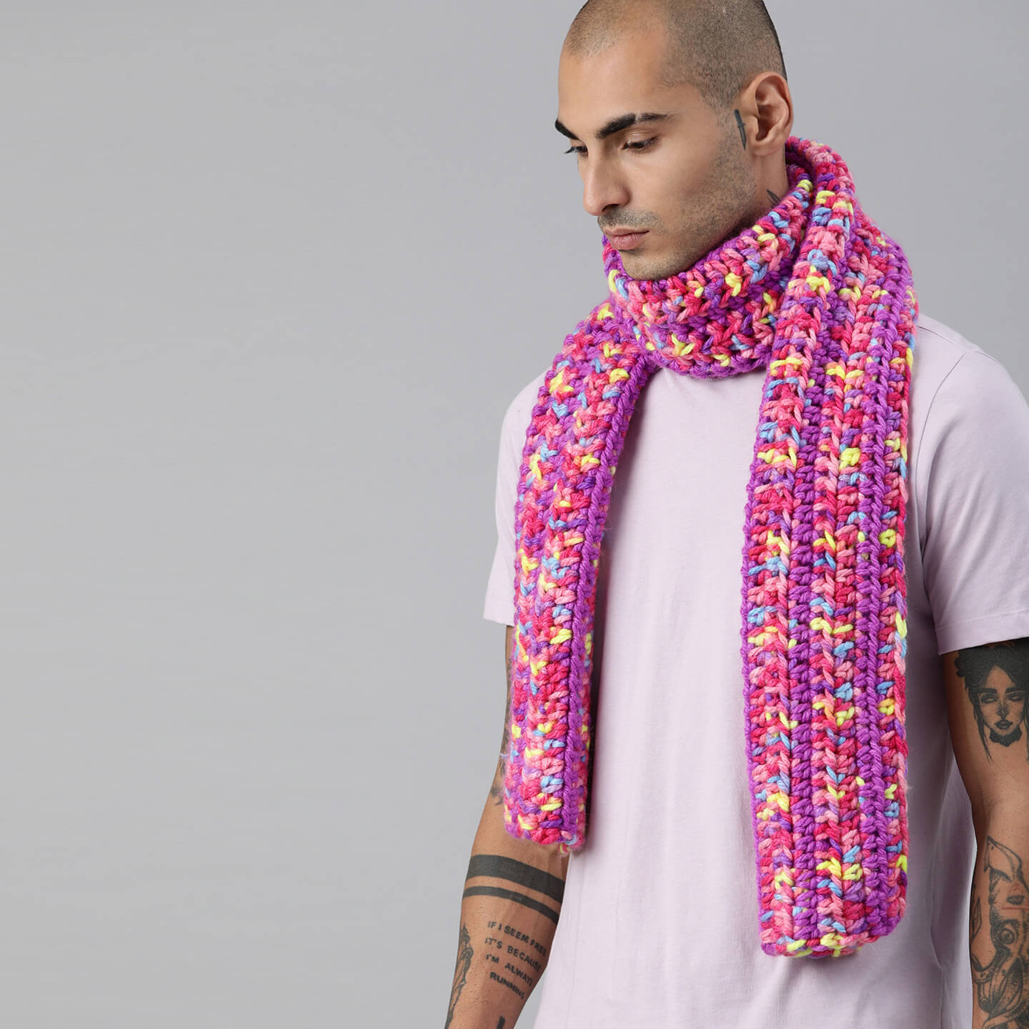 Self-Design Scarf - Pink 2684