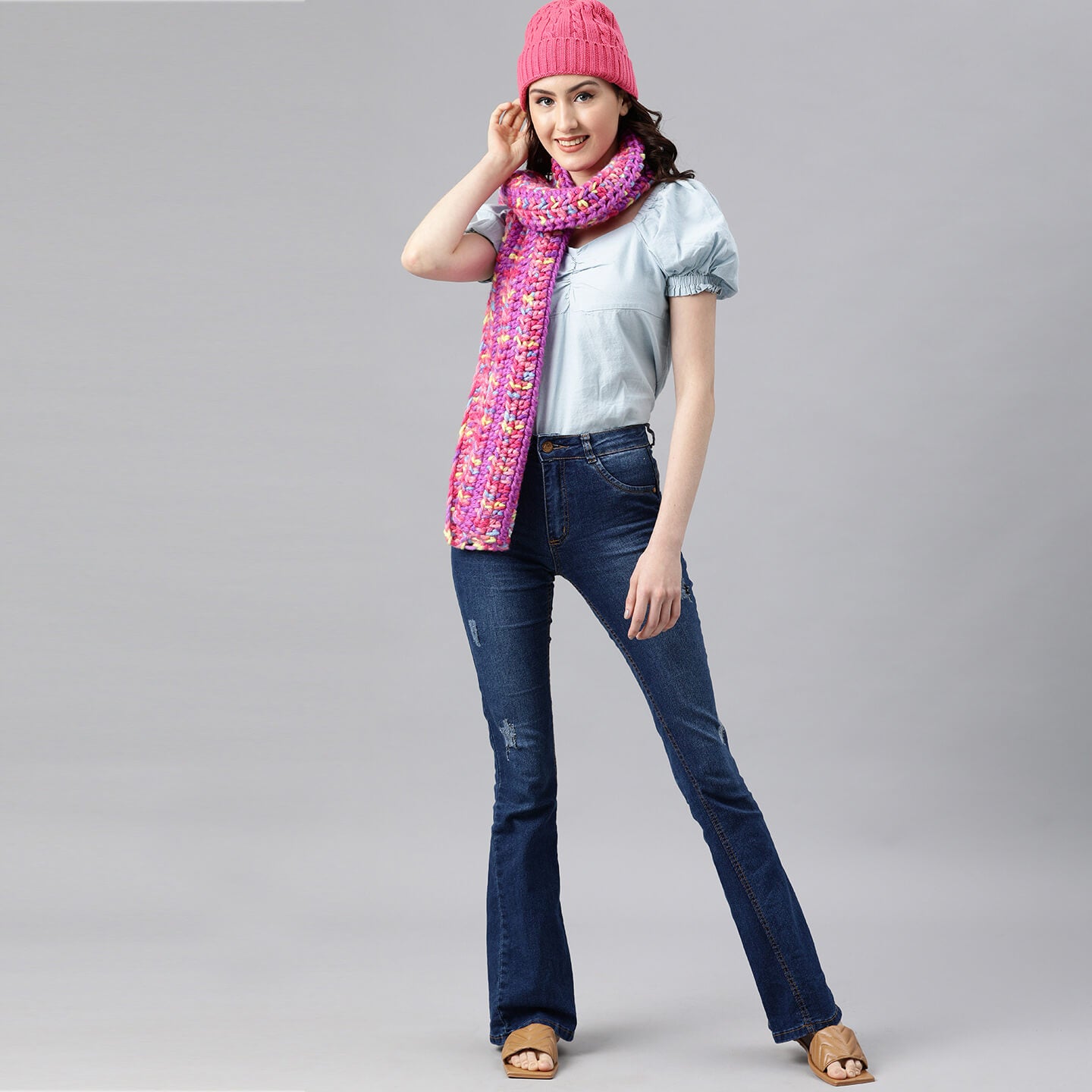 Self-Design Scarf - Pink 2684