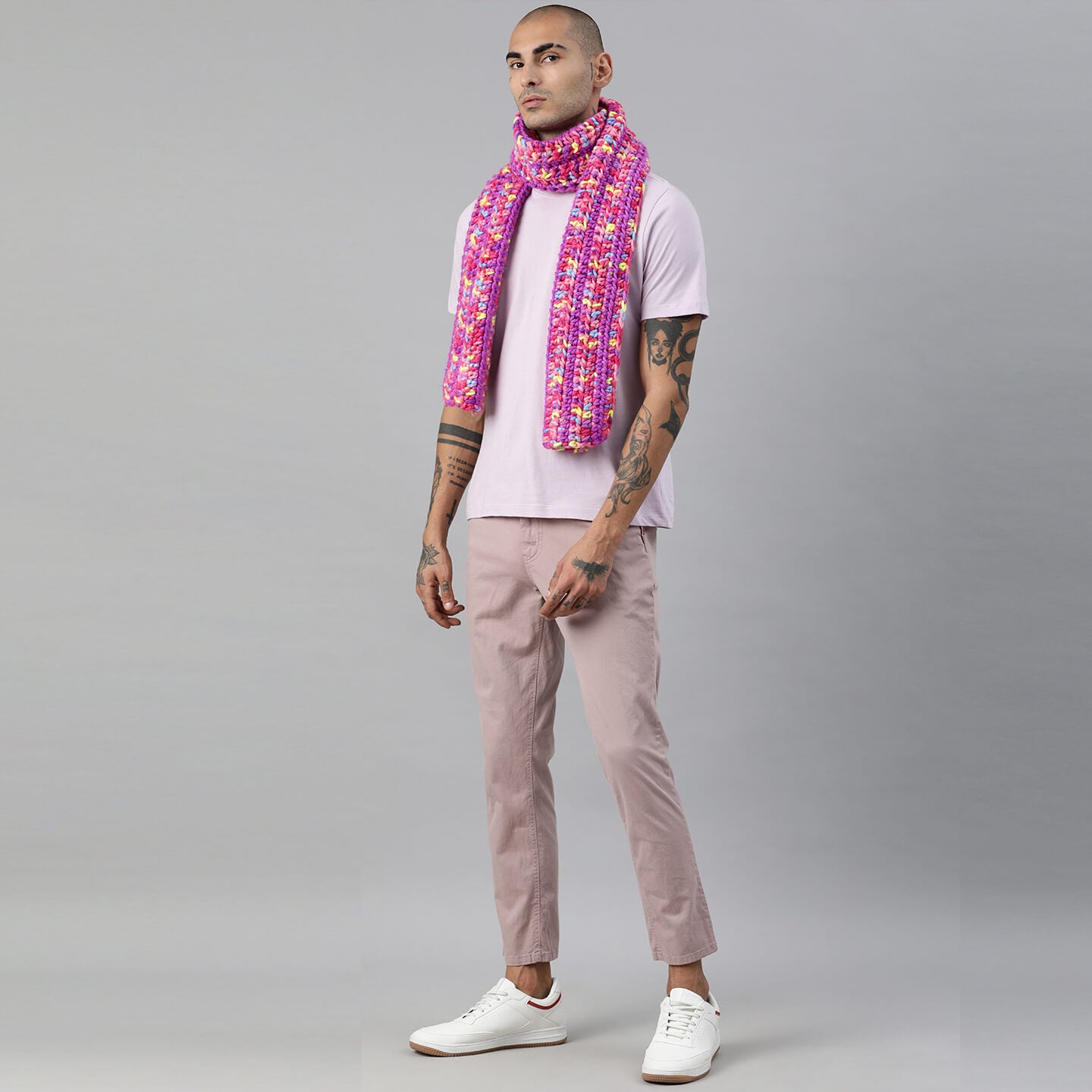 Self-Design Scarf - Pink 2684