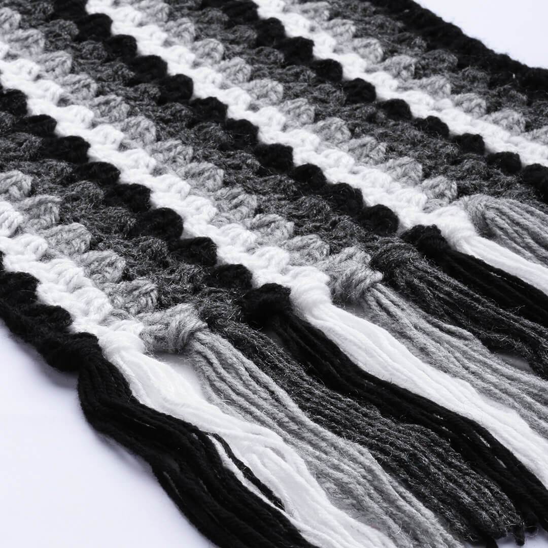 Self-Design Scarf - Shades Of Grey 2686