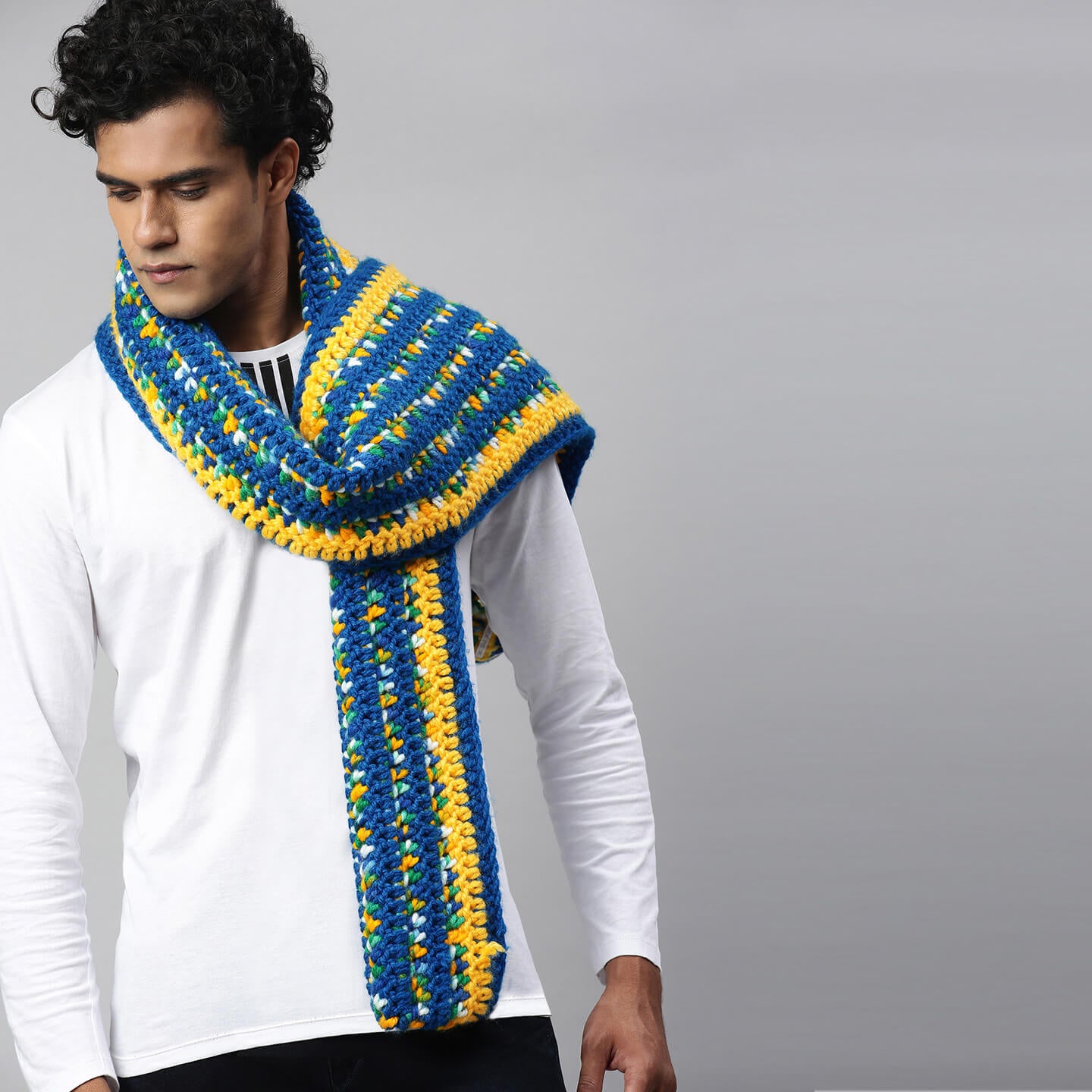 Self-Design Scarf - Blue 2705