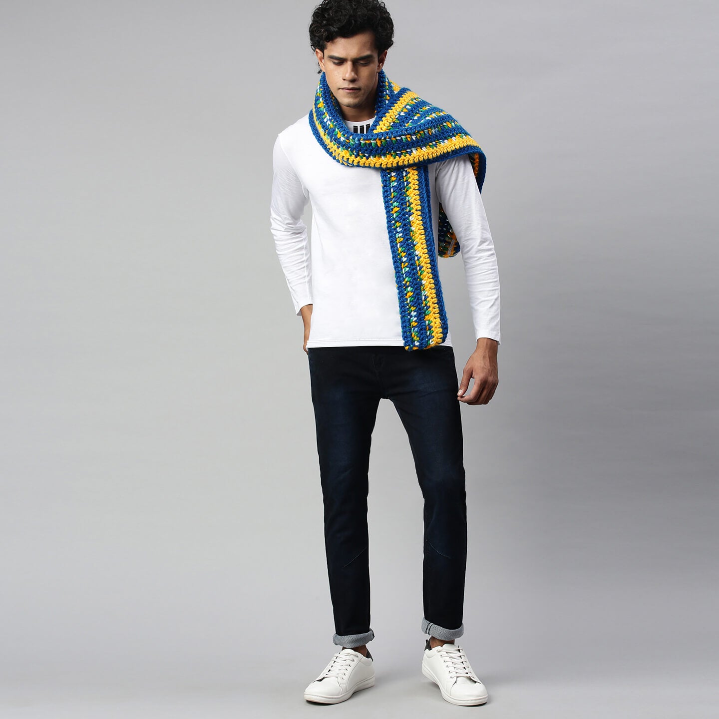 Self-Design Scarf - Blue 2705