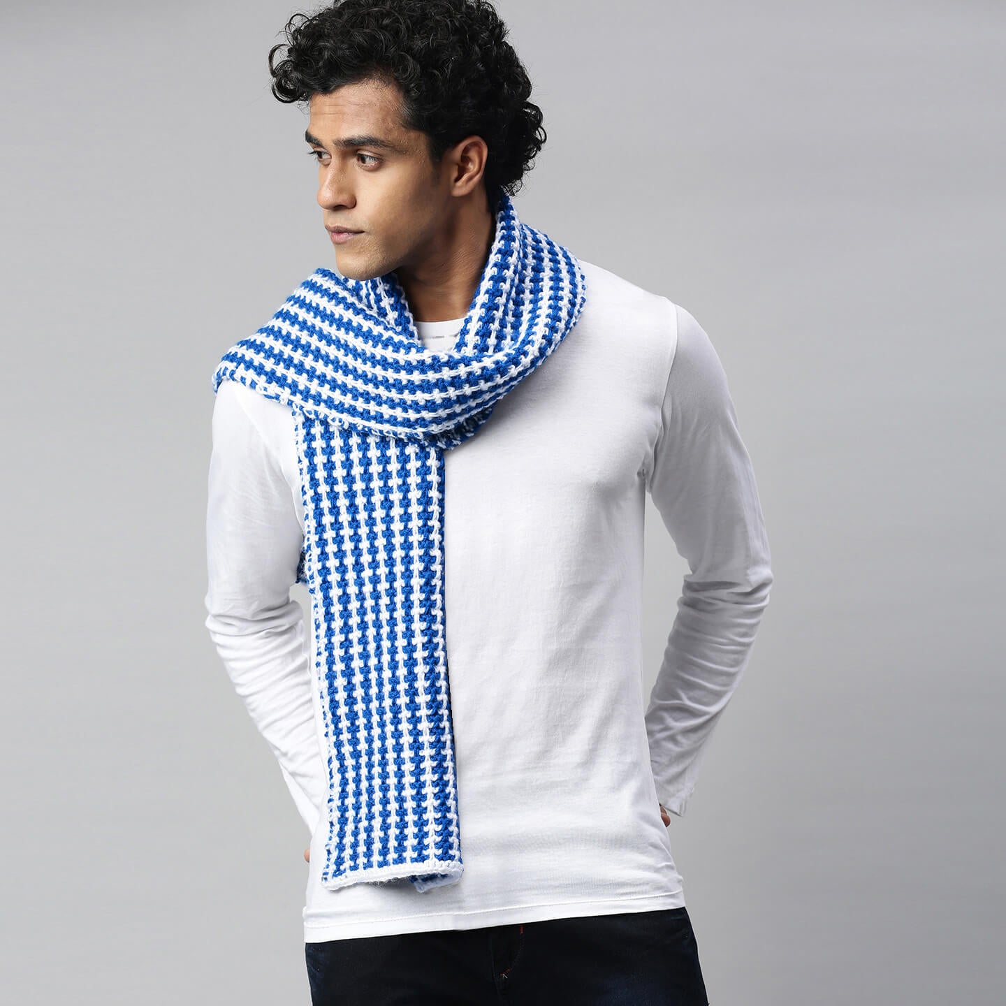 Self-Design Scarf - Blue 2706