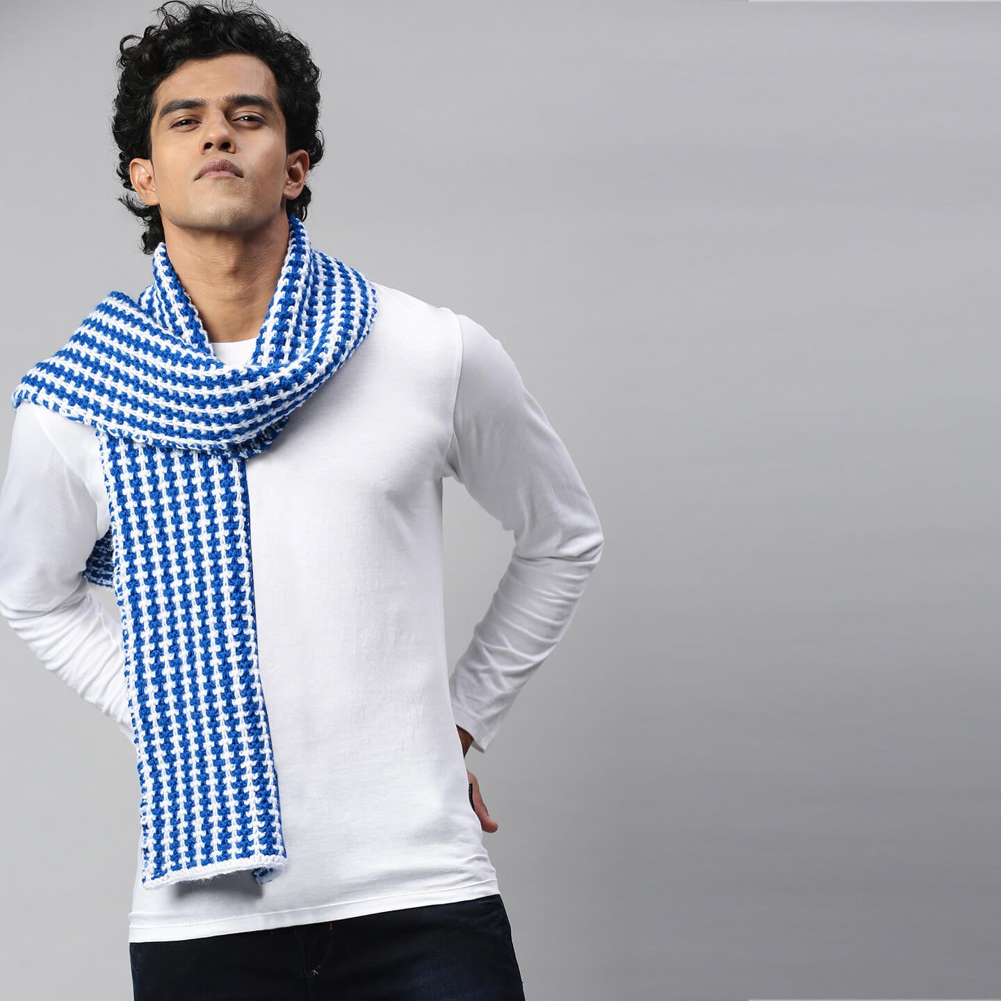 Self-Design Scarf - Blue 2706