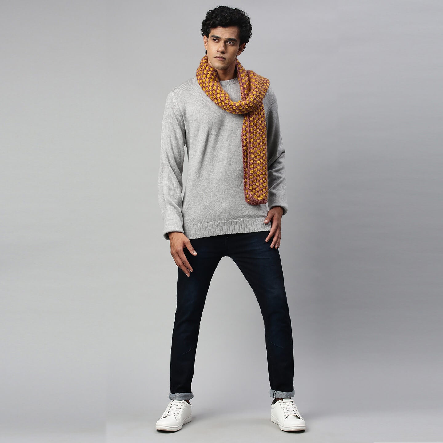 Self-Design Scarf - Mauve Yellow 2712