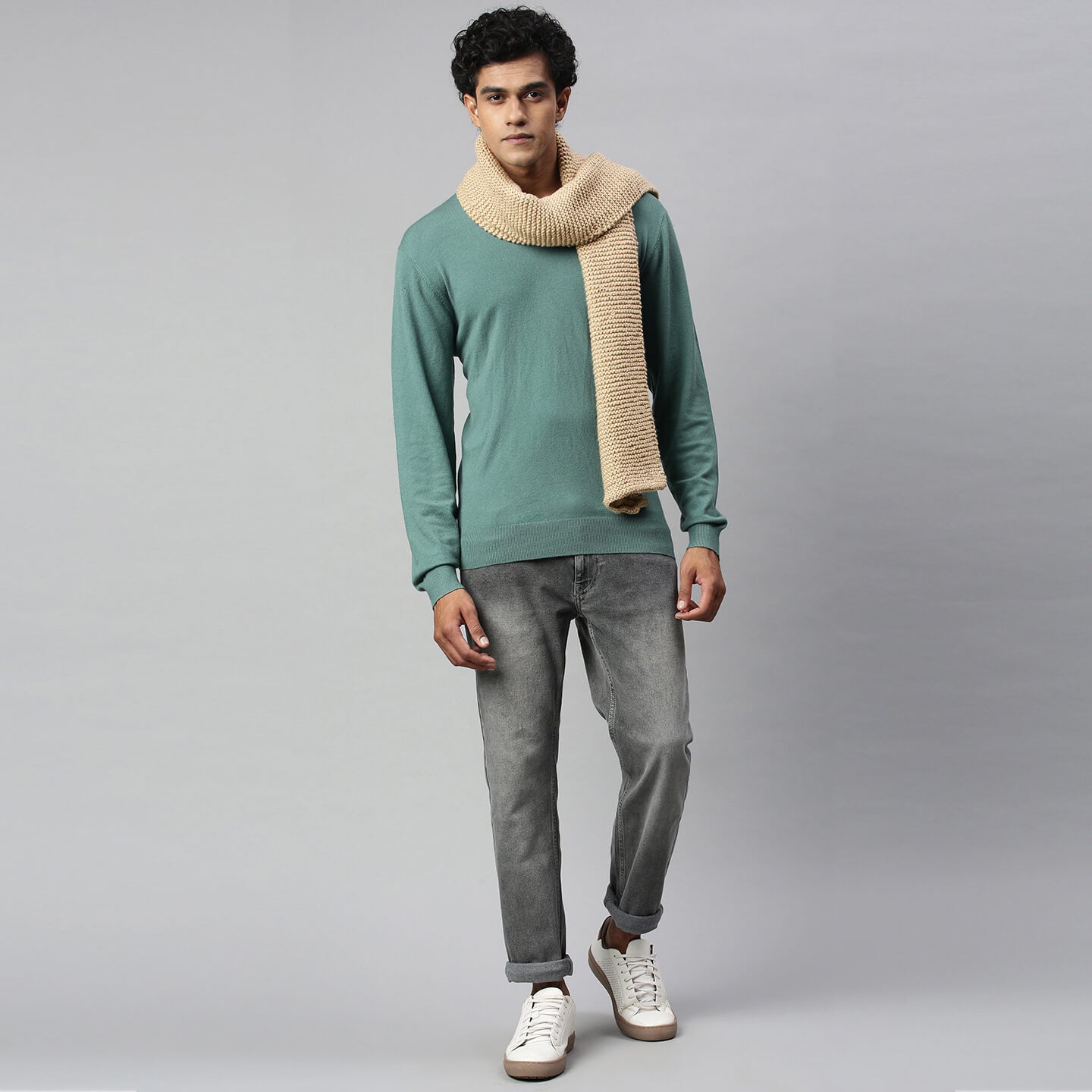 Cabled Scarf - Brown 2776