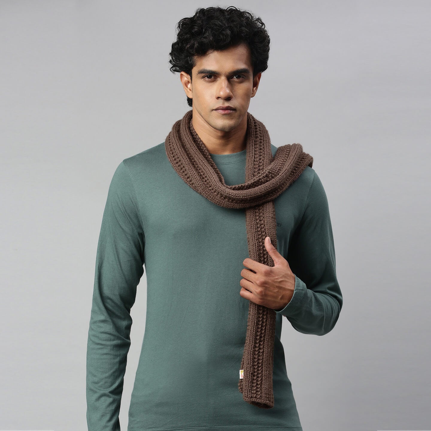 Self-Design Scarf - Dark Brown 2780