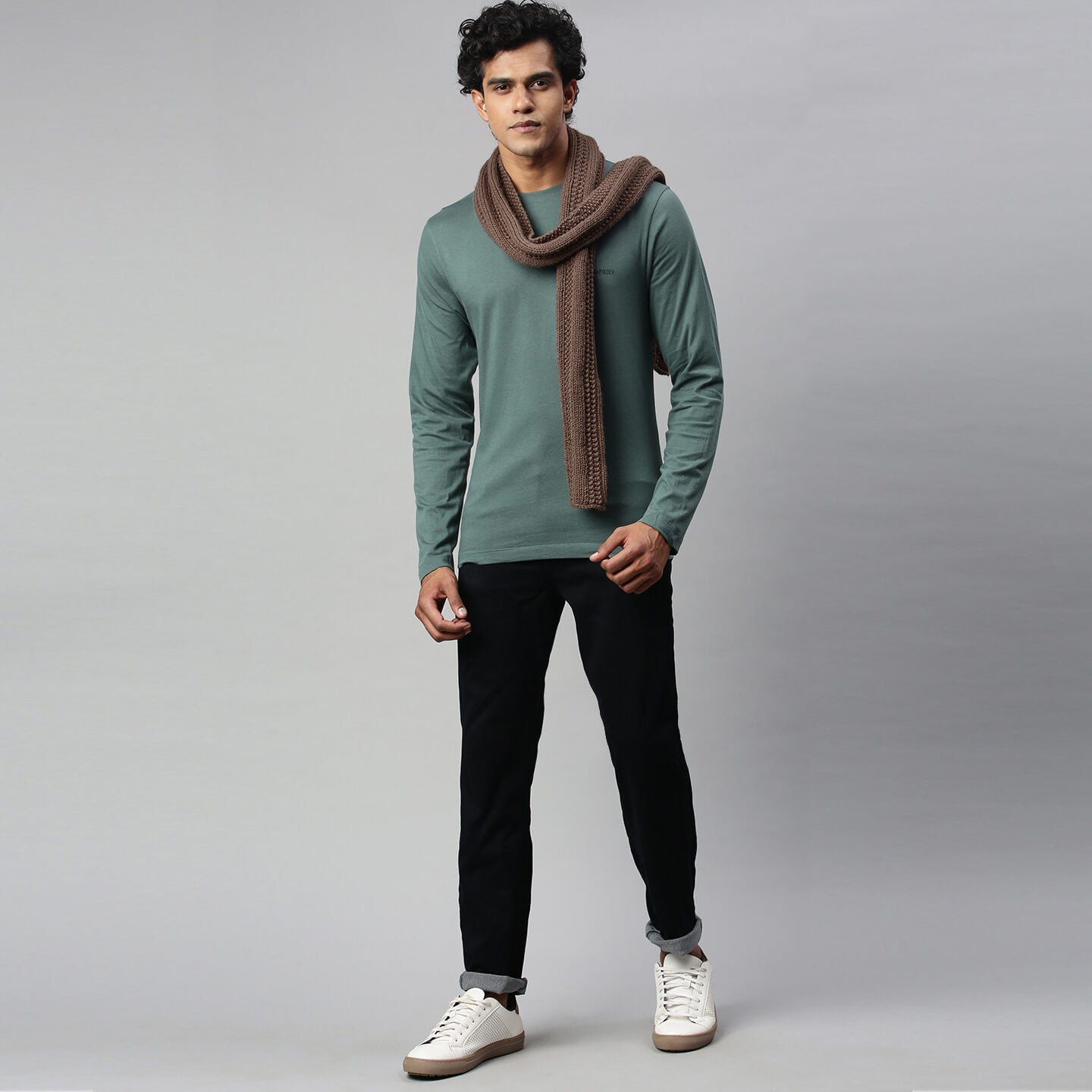 Self-Design Scarf - Dark Brown 2780