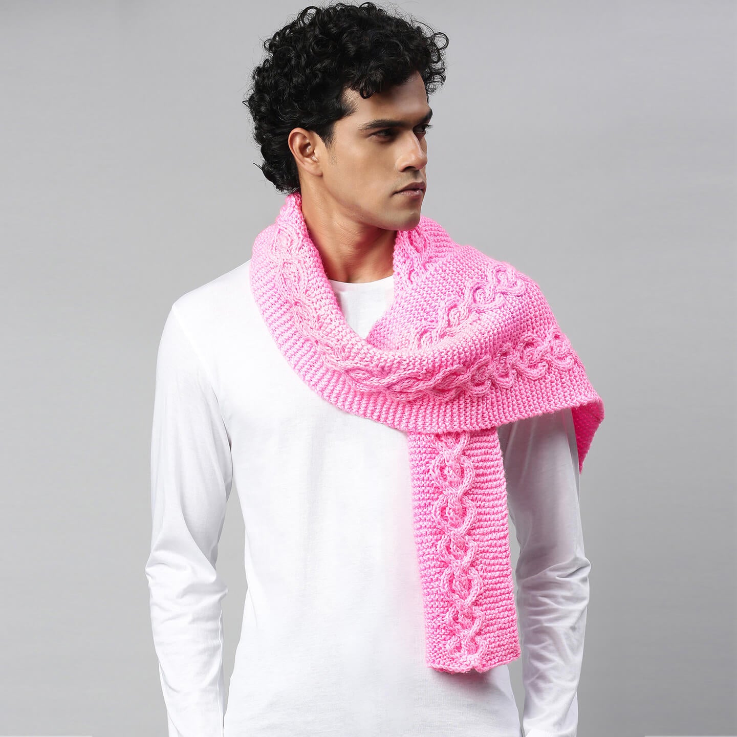 Self-Design Scarf - Pink 2775