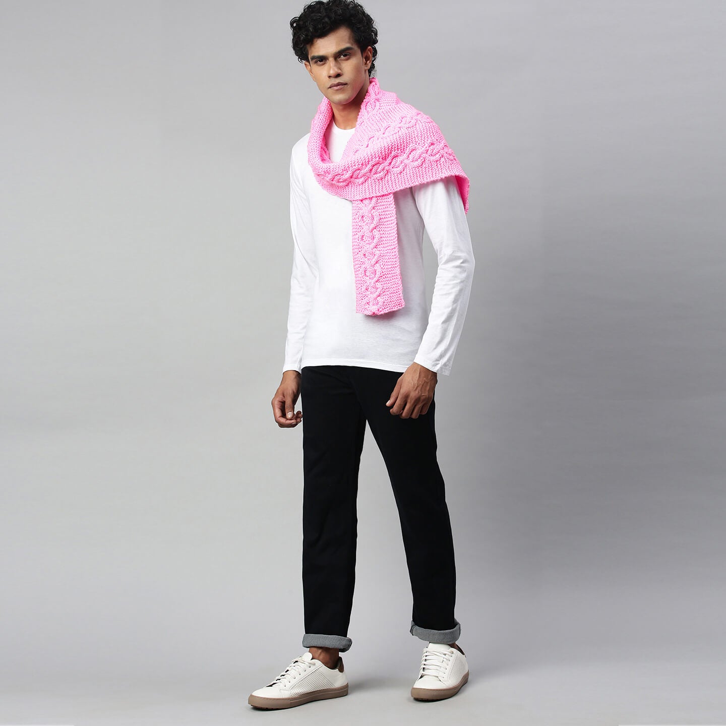 Self-Design Scarf - Pink 2775