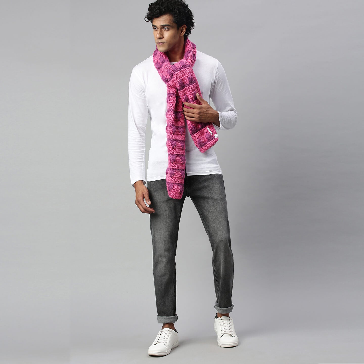 Self-Design Scarf - Pink, Purple 2797