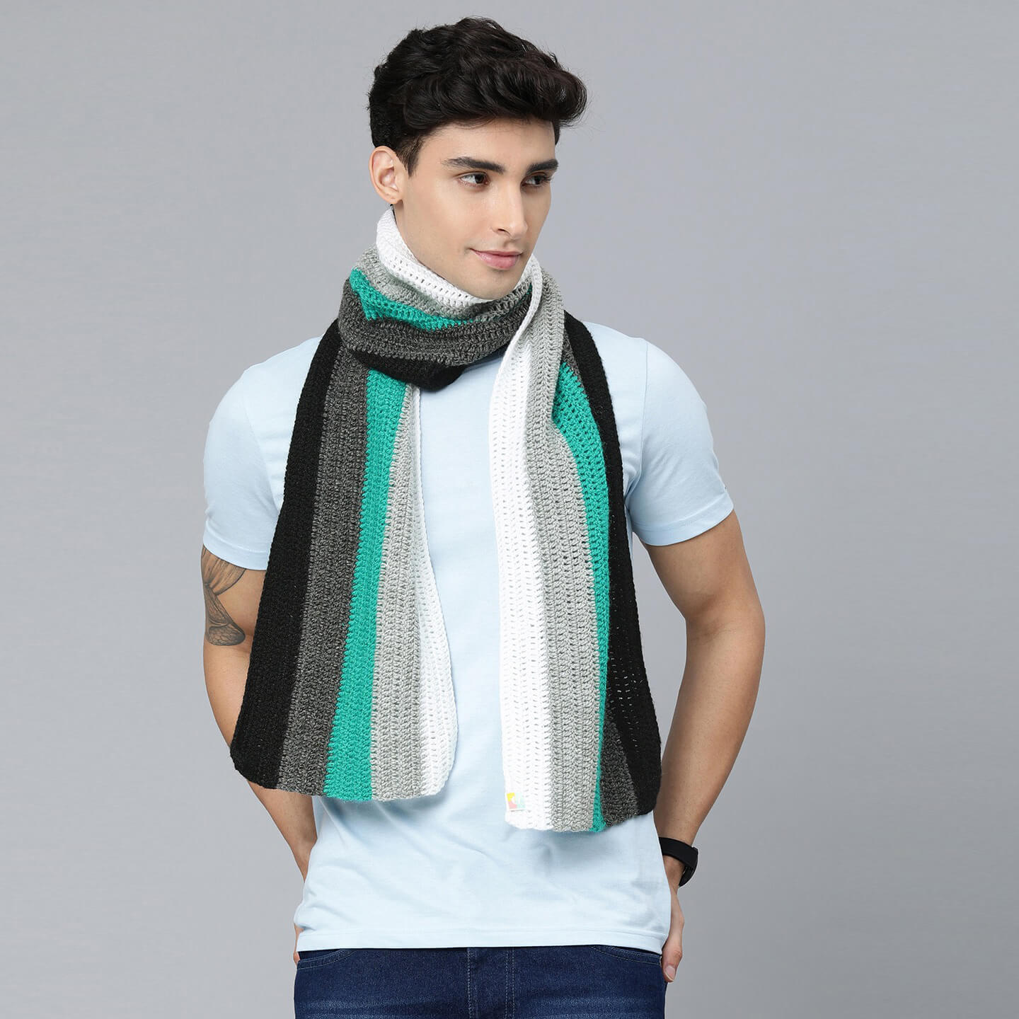 Self-Striping Scarf - Multi-Color 2847