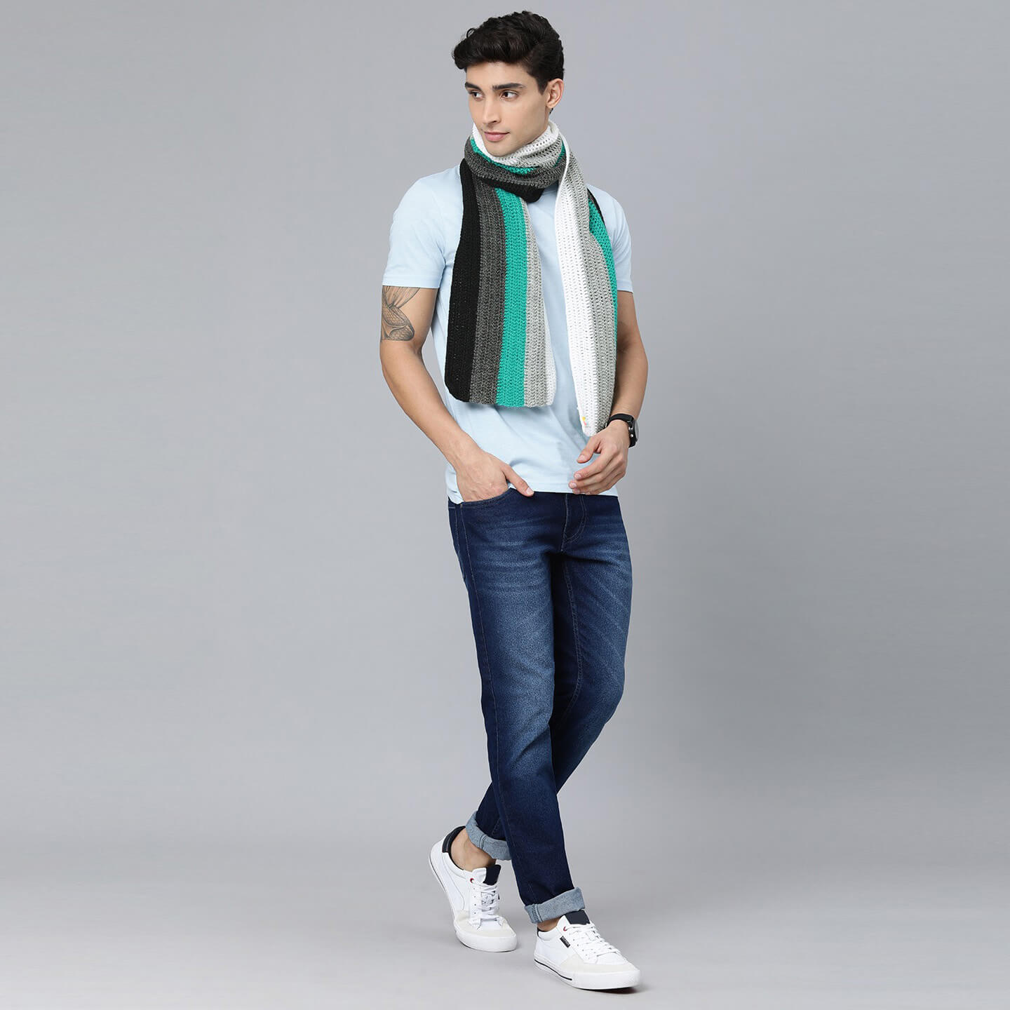 Self-Striping Scarf - Multi-Color 2847