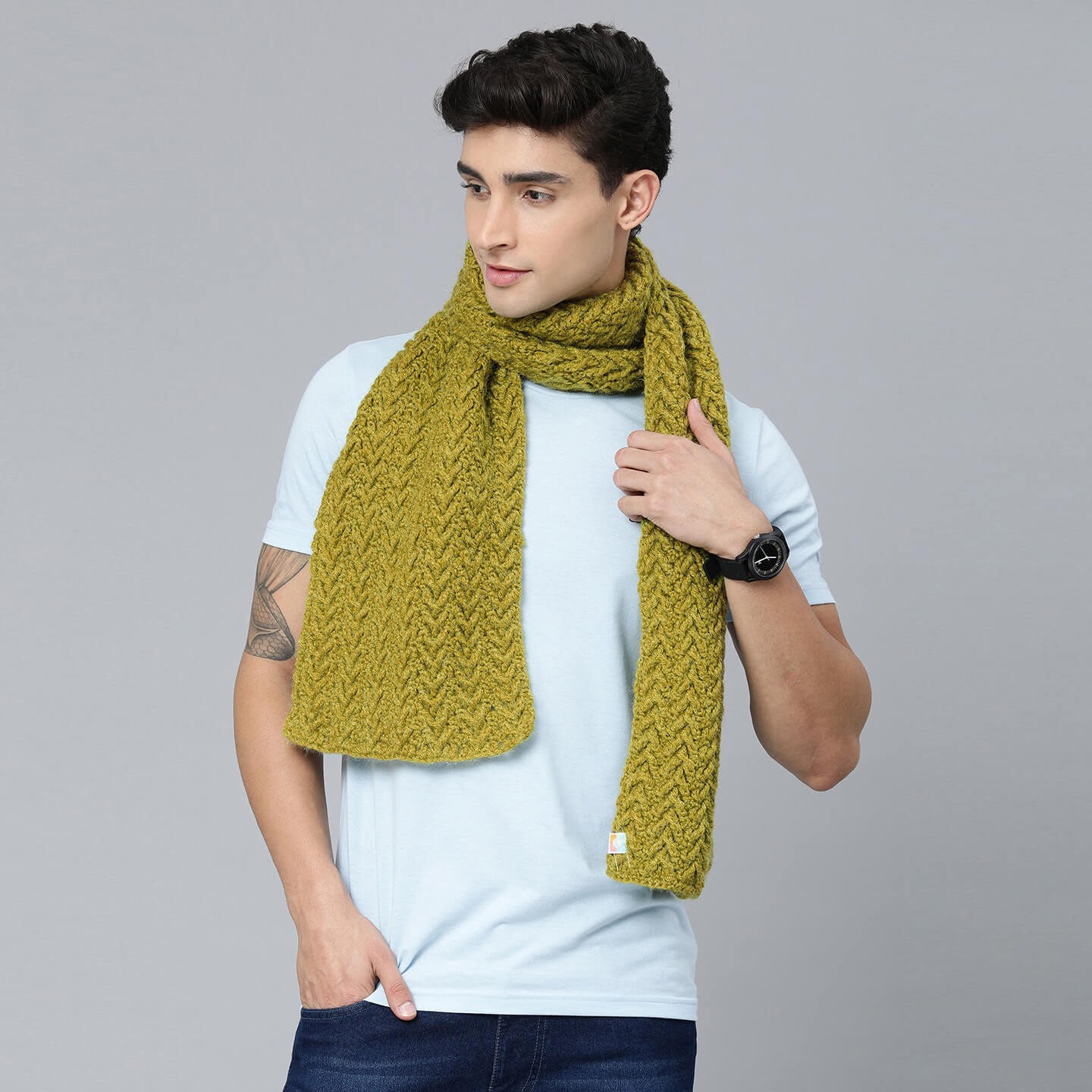 Self-Design Crochet Scarf - Green 2849