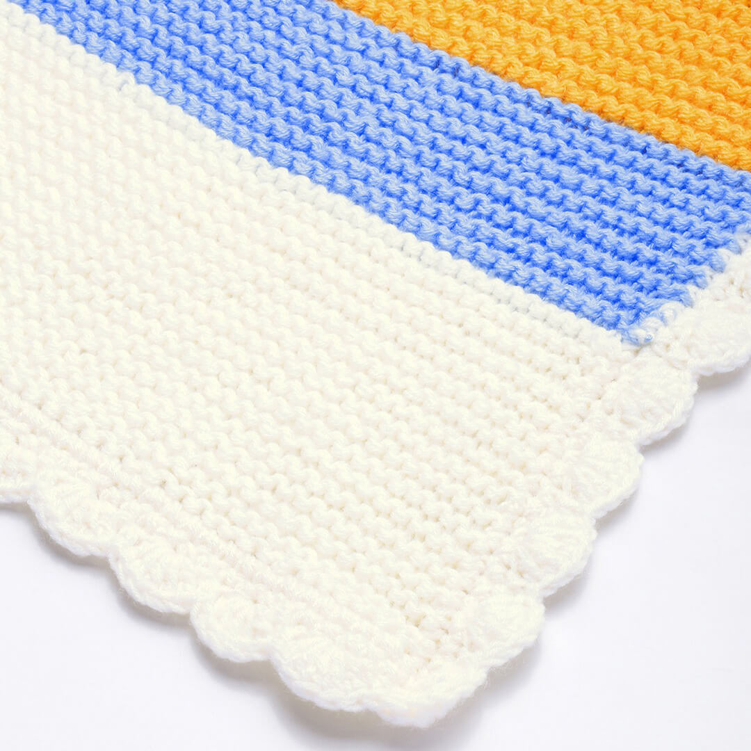 Self-Design Striped Knitted Shawl Scarf - Multi-Color 2850