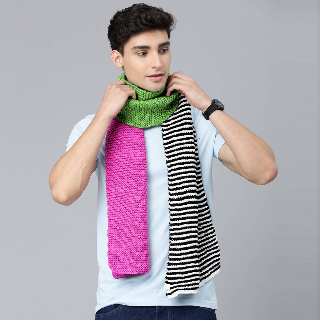 Multi Color Striped Scarf - Multi-Color 2936