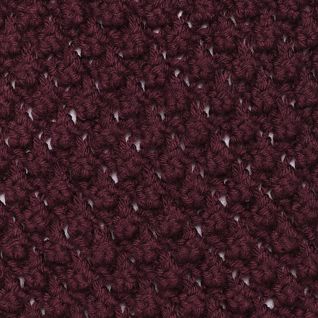 Self-Design Bobble Stitch Scarf - Wine 331