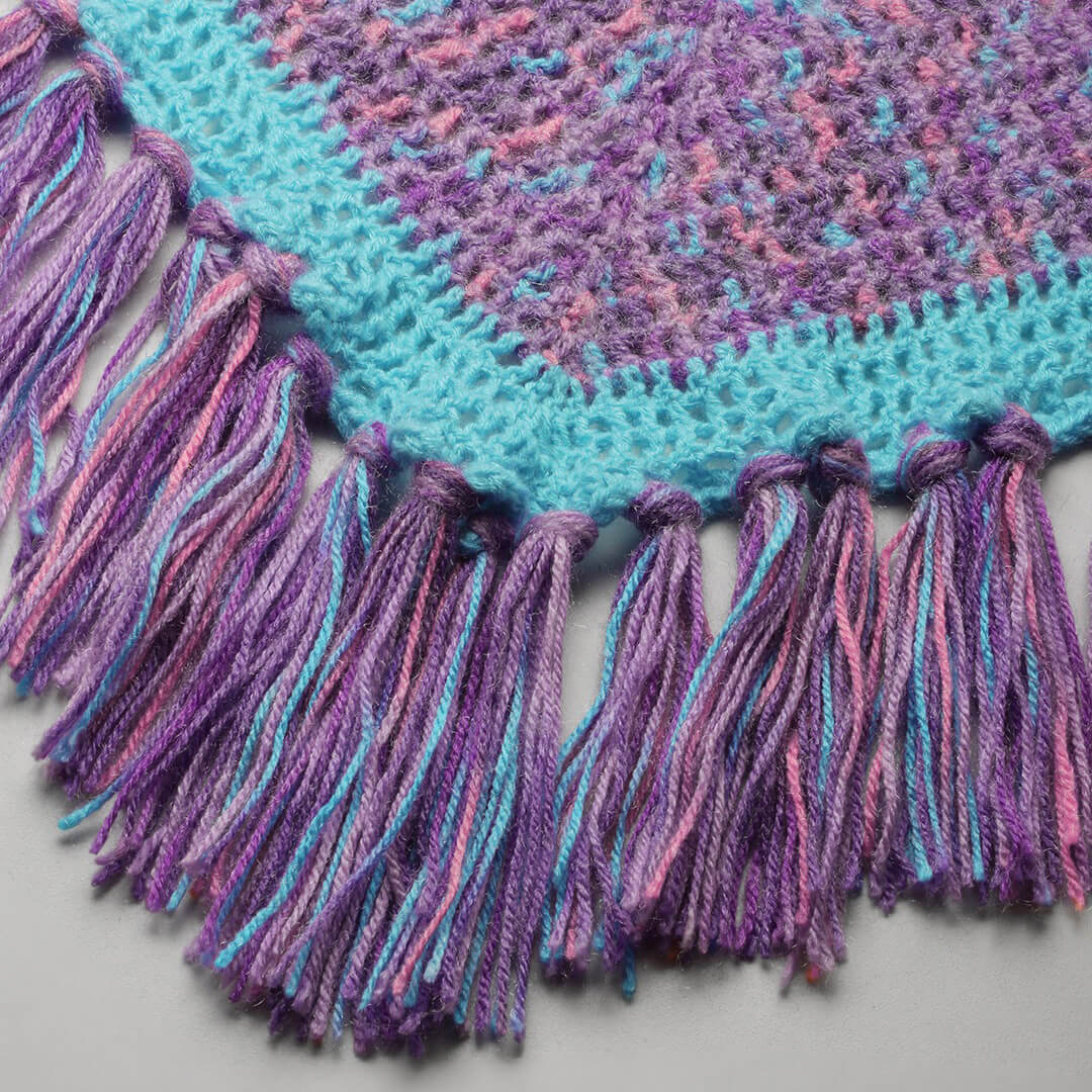 Shawl Scarf with Tassels - Purple 2916