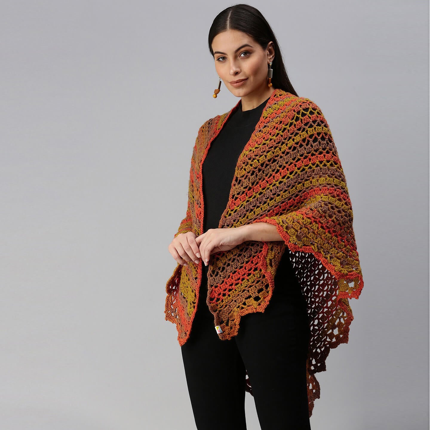 Shades of Autumn Shawl Scarf - Orange 2920