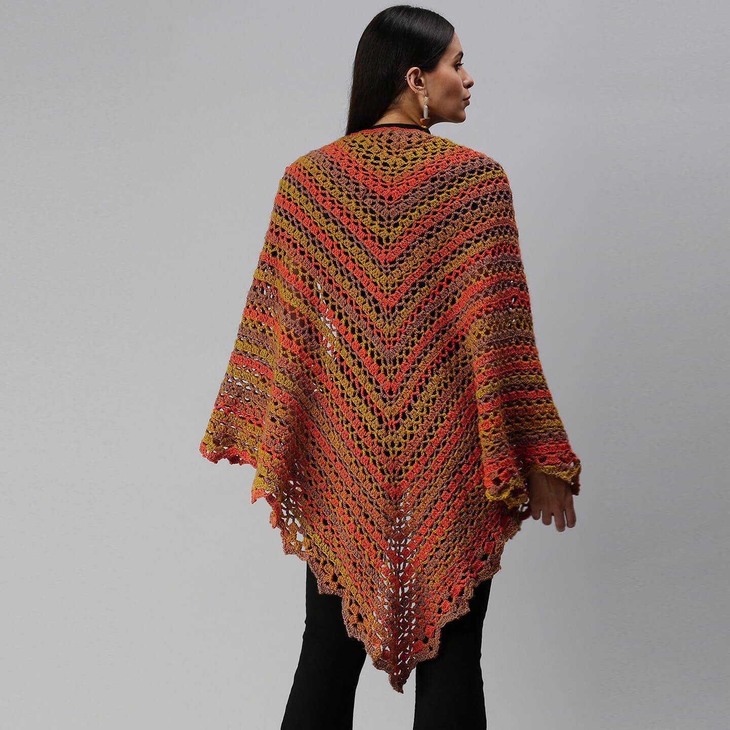 Shades of Autumn Shawl Scarf - Orange 2920