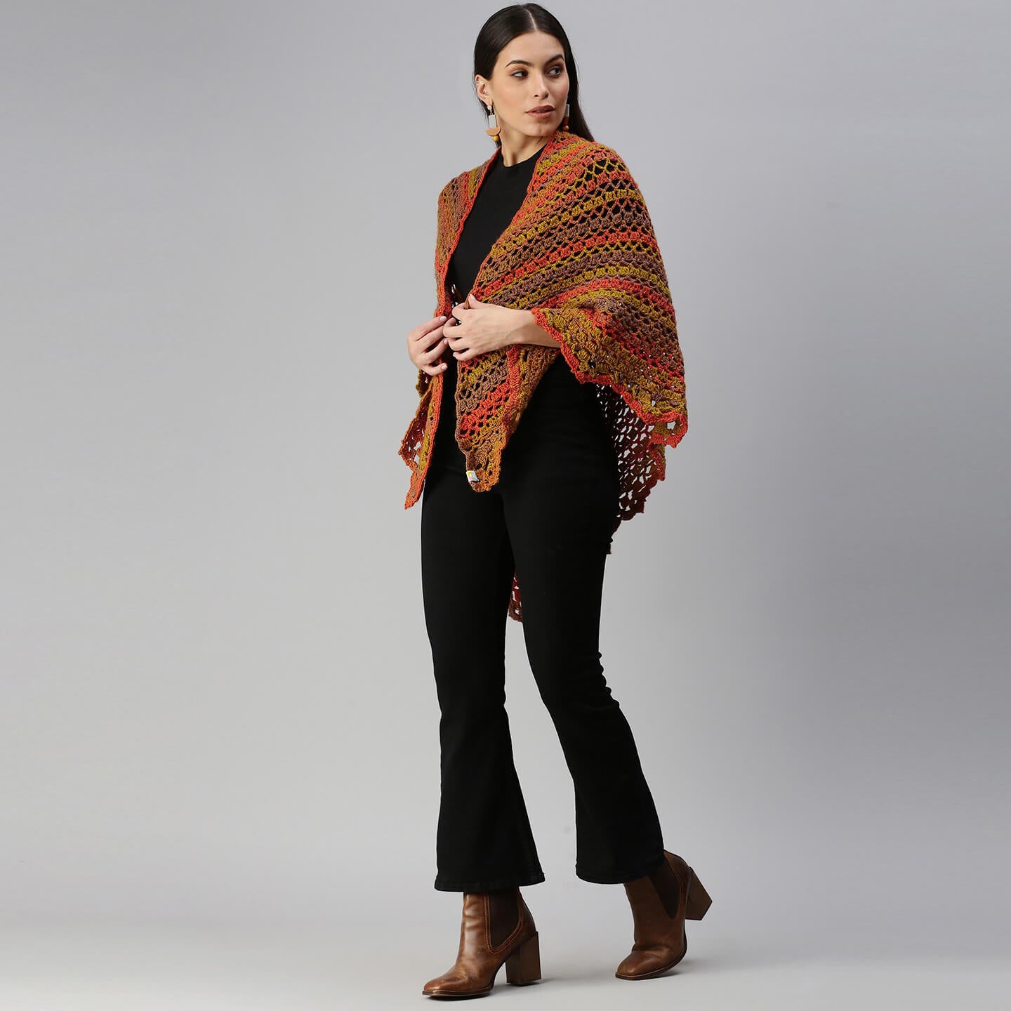 Shades of Autumn Shawl Scarf - Orange 2920