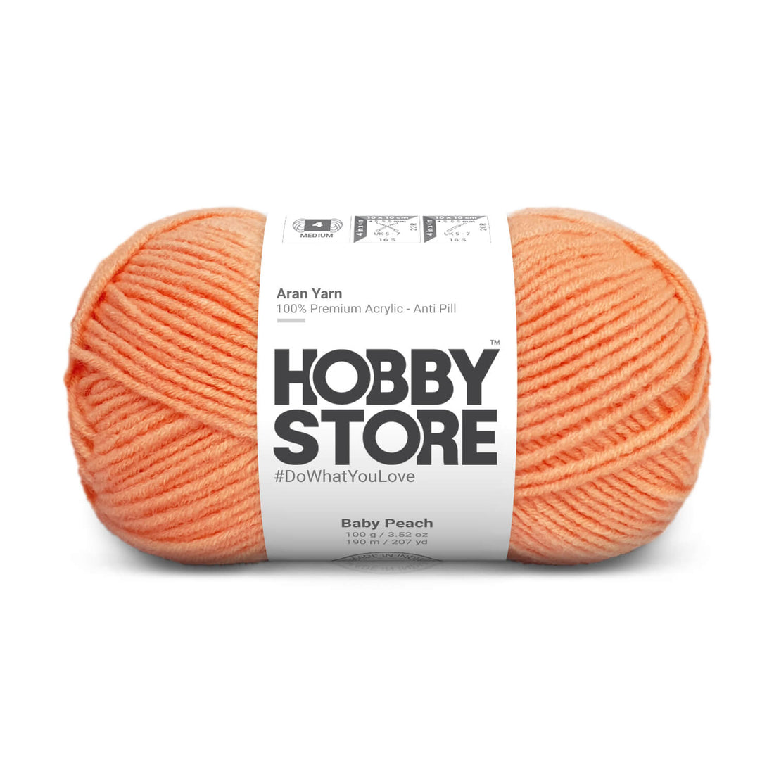 Hobby Store Aran Anti-Pill Yarn - Baby Peach 2027