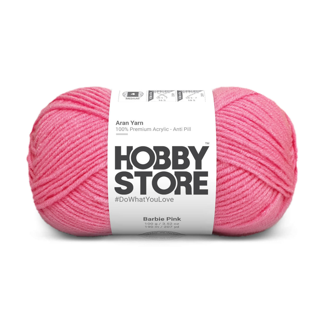 Hobby Store Aran Anti-Pill Yarn - Barbie Pink 2036