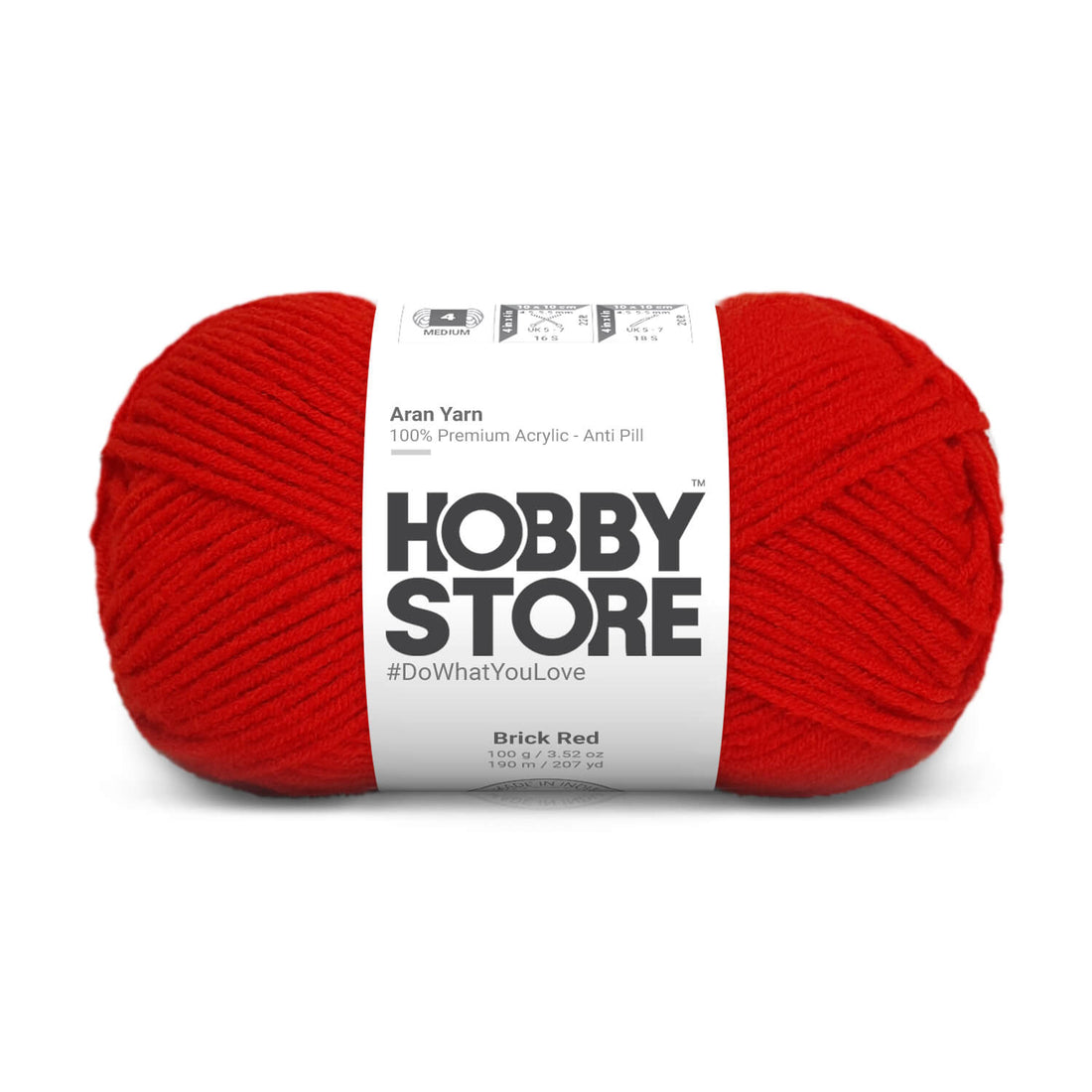 Hobby Store Aran Anti-Pill Yarn - Brick Red 2046