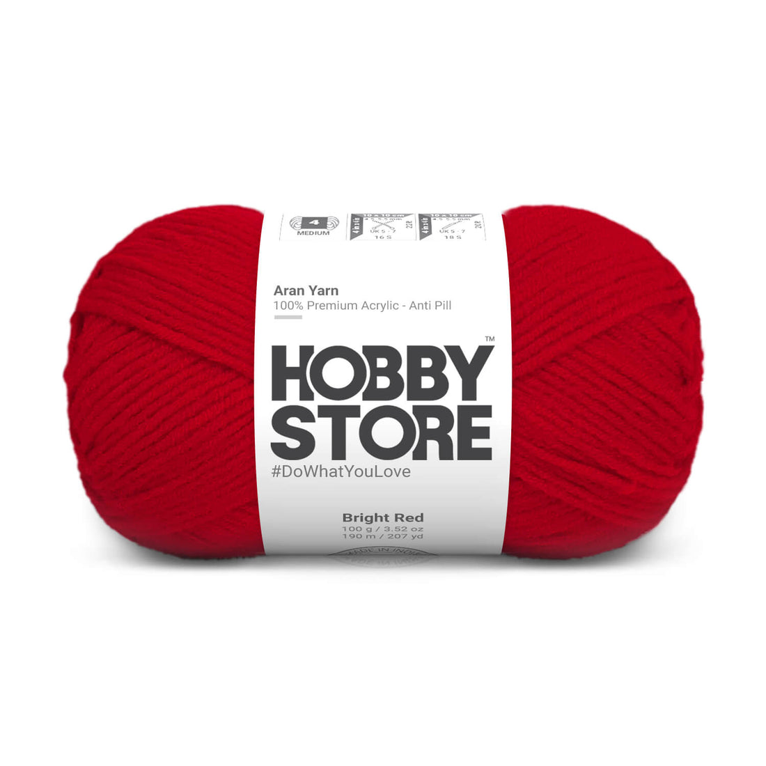 Hobby Store Aran Anti-Pill Yarn - Bright Red 2041