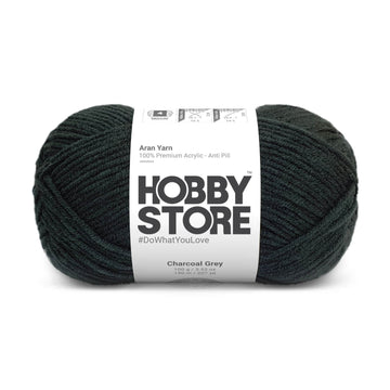 Hobby Store Aran Anti-Pill Yarn - Charcoal Grey 2024