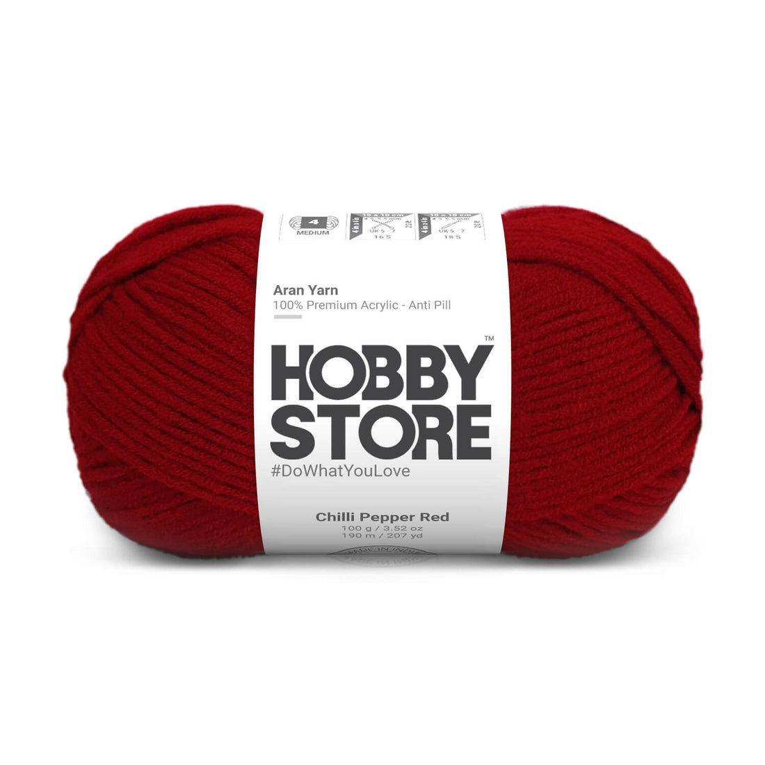 Hobby Store Aran Anti-Pill Yarn - Chilli Pepper Red 2043