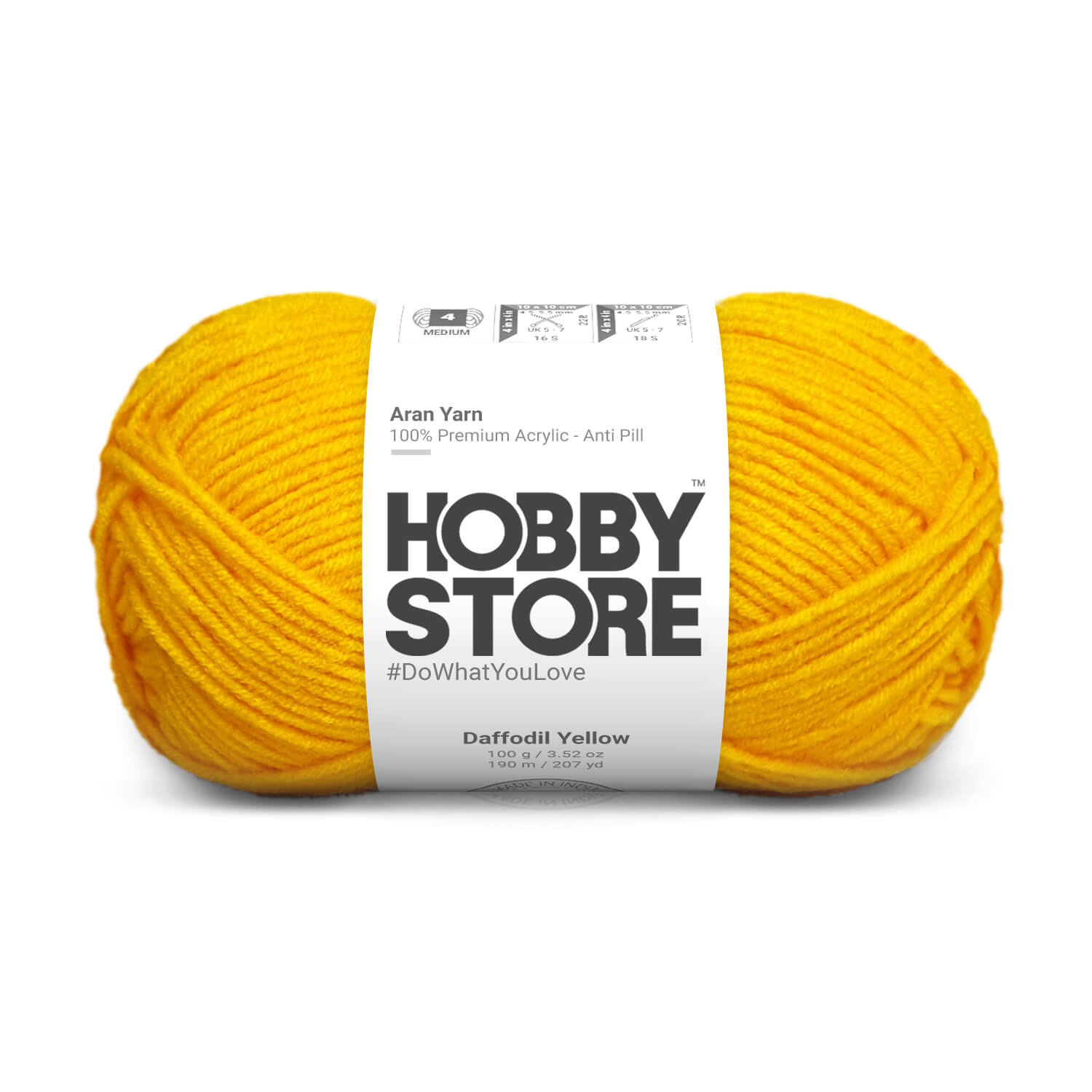 Hobby Store Aran Anti-Pill Yarn - Daffodil Yellow 2050