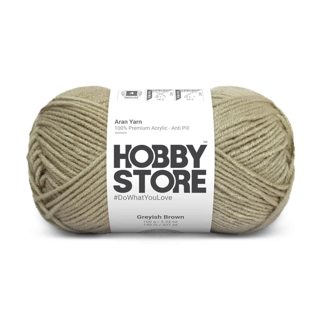 Hobby Store Aran Anti-Pill Yarn - Greyish Brown 2012