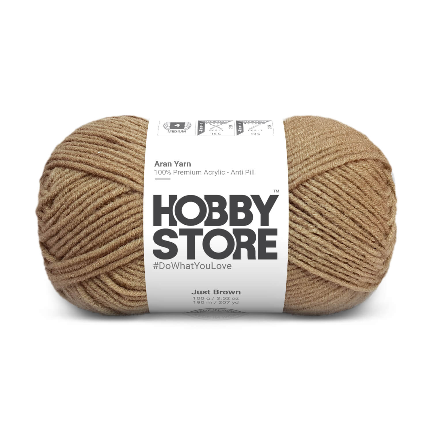 Aran Anti-Pill Yarn by Hobby Store - Just Brown 2015