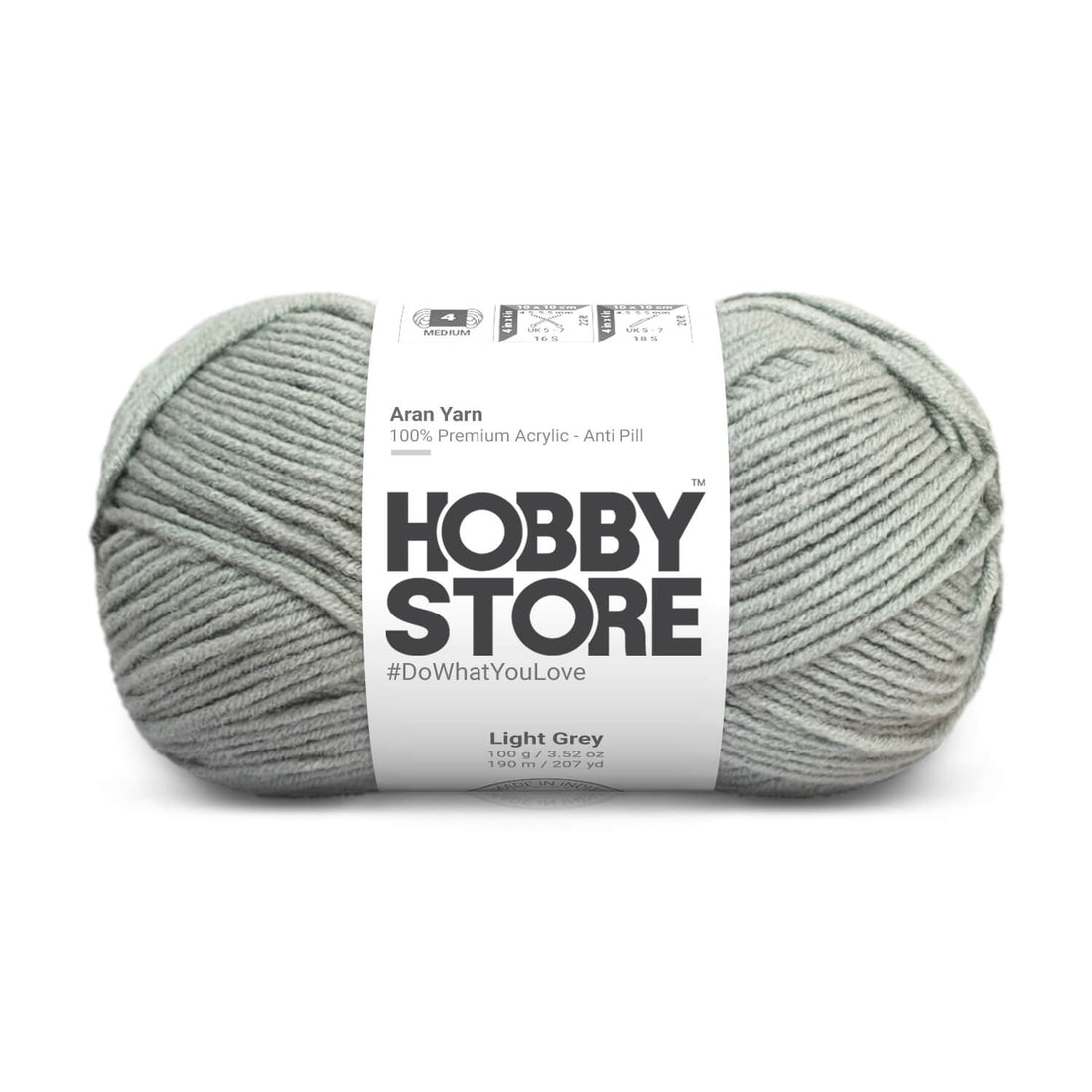 Hobby Store Aran Anti-Pill Yarn - Light Grey 2023