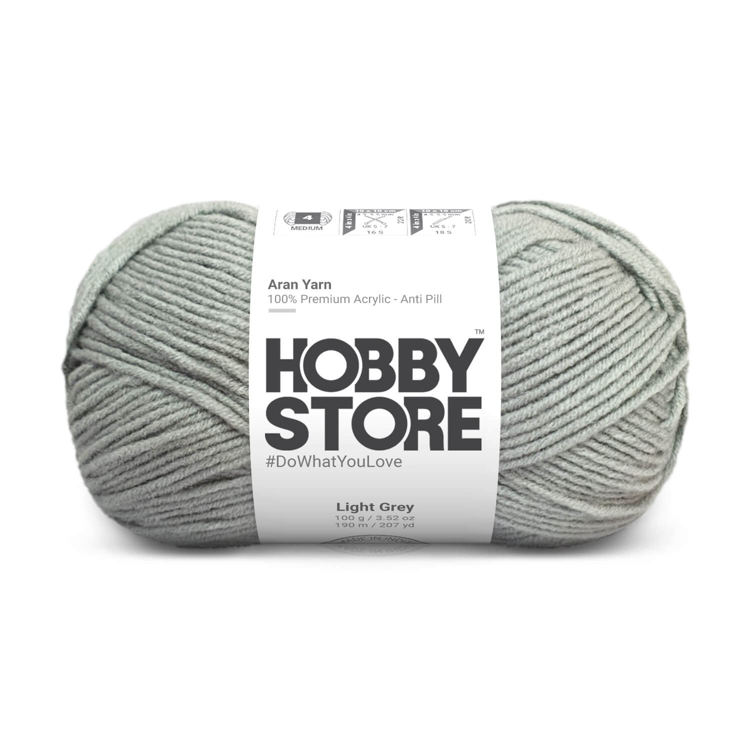 Hobby Store Aran Anti-Pill Yarn - Light Grey 2023