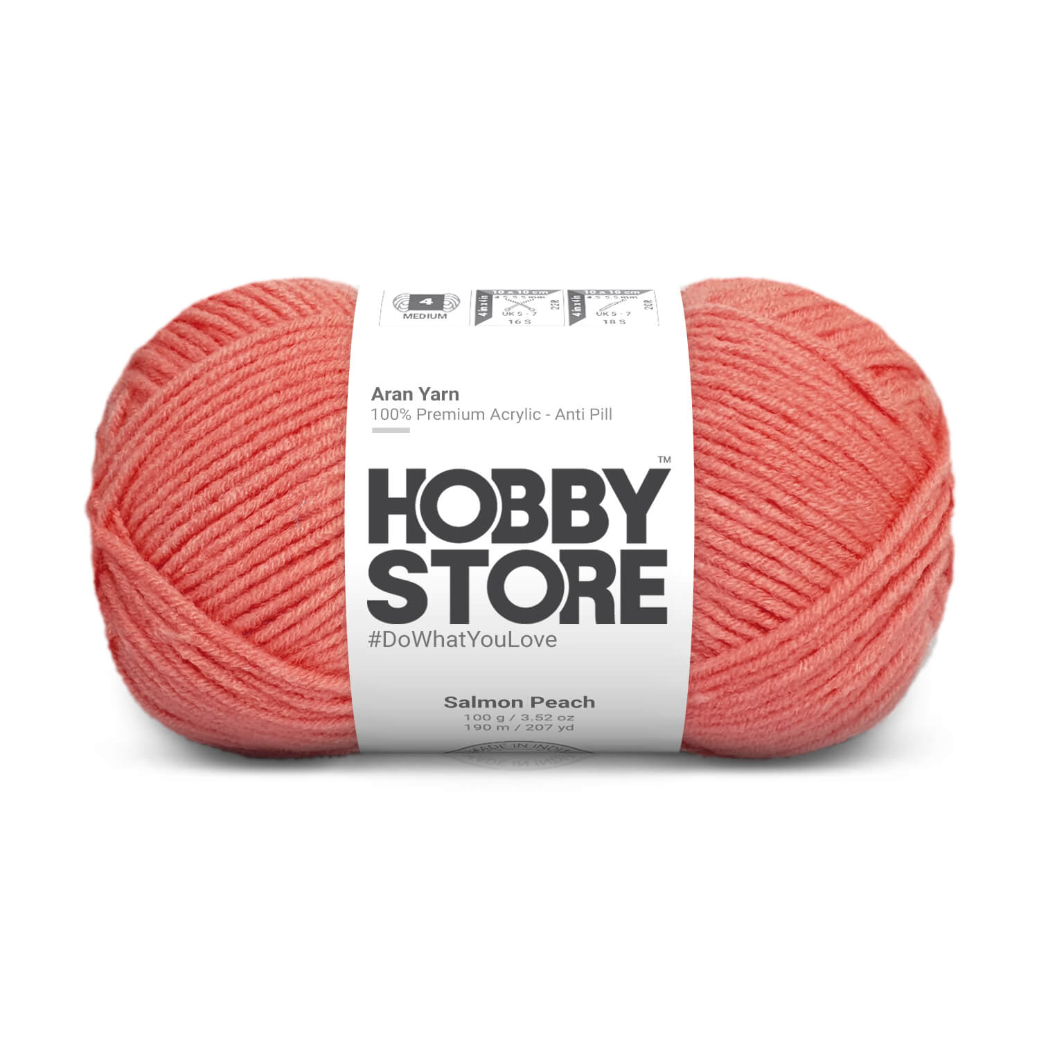 Hobby Store Aran Anti-Pill Yarn - Salmon Peach 2029