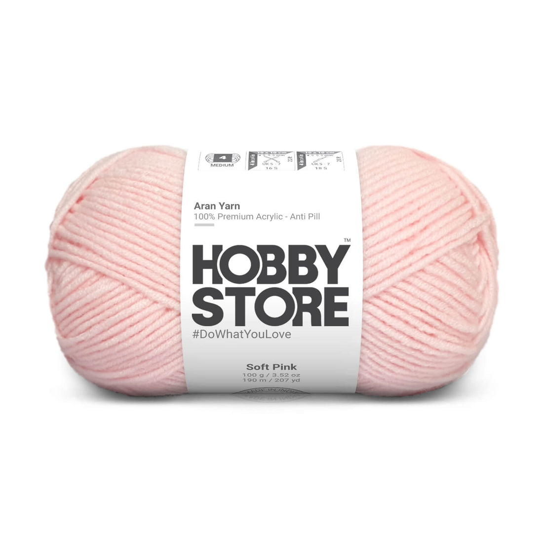 Hobby Store Aran Anti-Pill Yarn - Soft Pink 2034