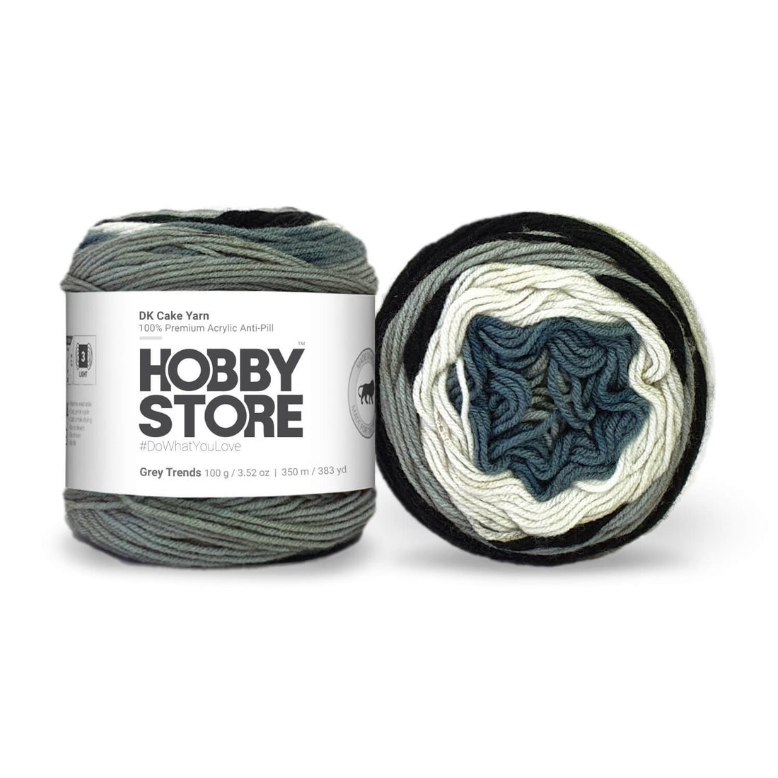 Hobby Store DK Anti-Pill Cake Yarn - Grey Trends 4001