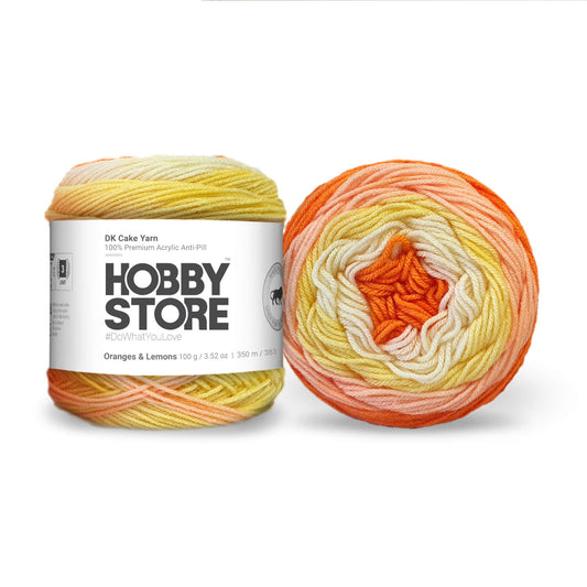 Hobby Store DK Anti-Pill Cake Yarn - Oranges & Lemons 4026