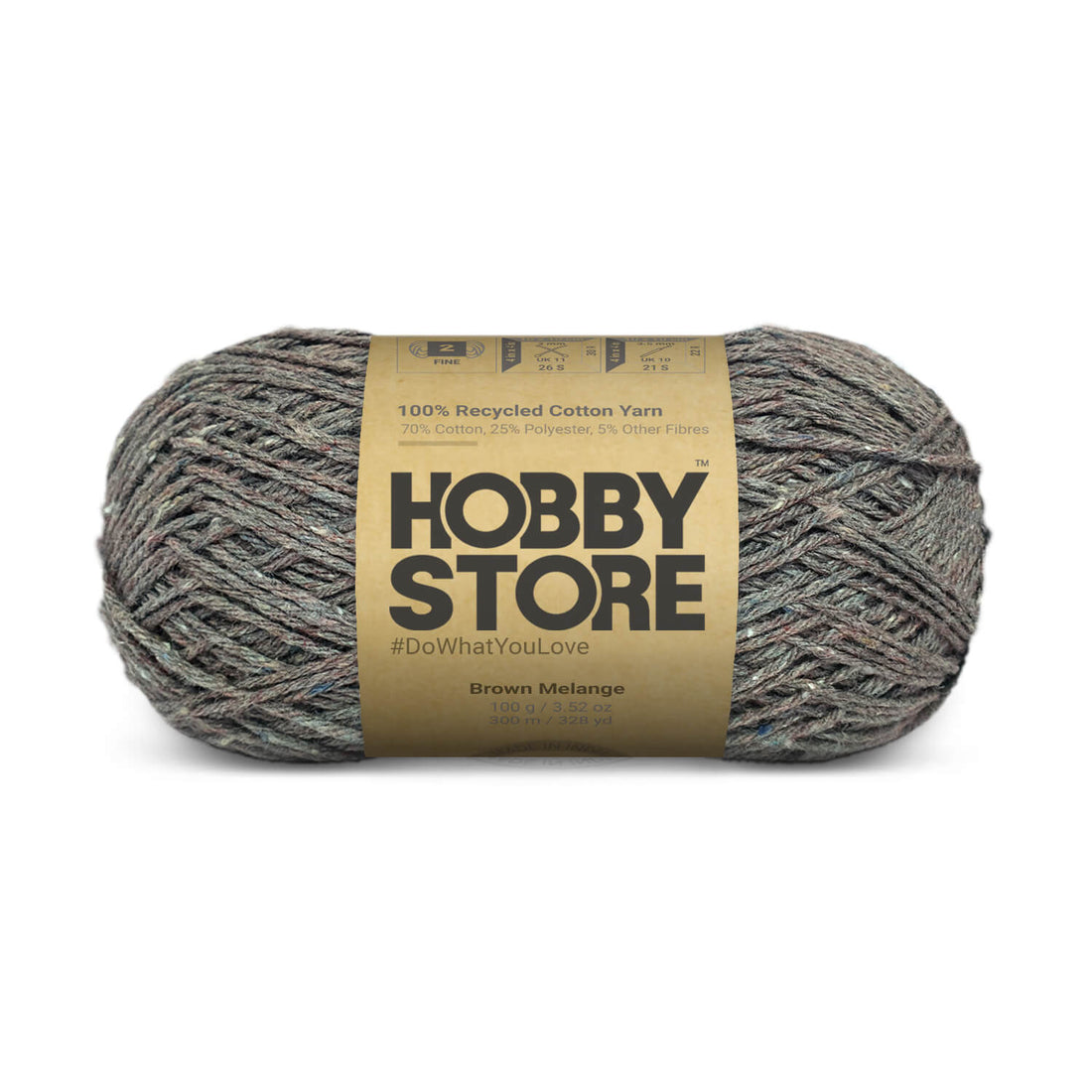 Hobby Store Recycled Cotton Yarn - Brown Melange 8430