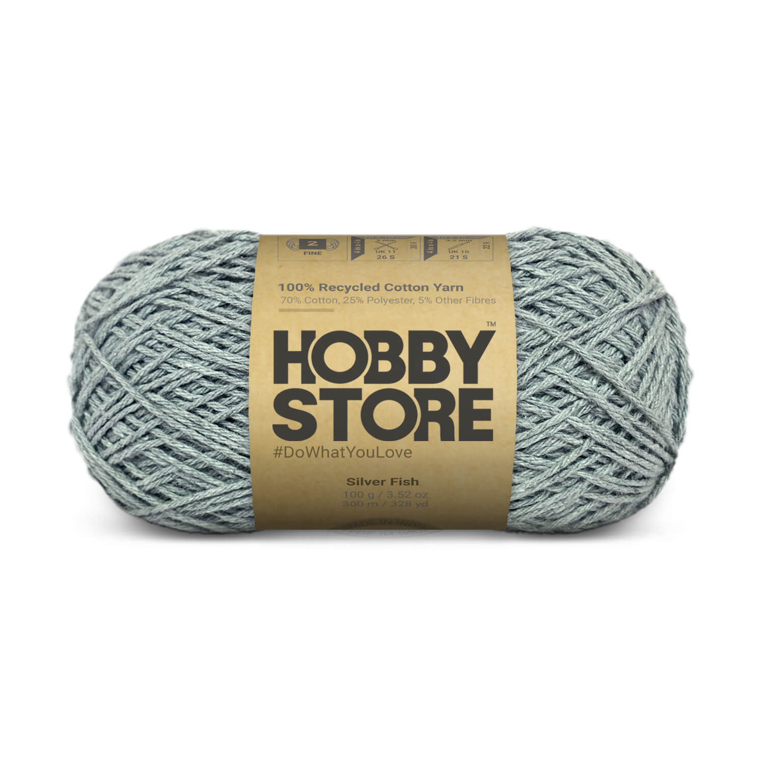 Hobby Store Recycled Cotton Yarn - Silver Fish 8301