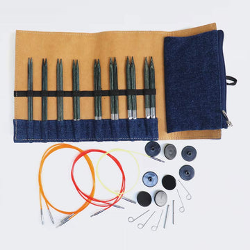Knitpro Indigo Wood Interchangeable Circular Needle Set - 20643